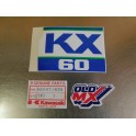 Sticker d'ouïe de radiateur droit Kawasaki KX 60 1988 56047-1625