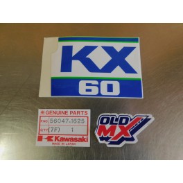 Sticker d'ouïe de radiateur droit Kawasaki KX 60 1988 56047-1625