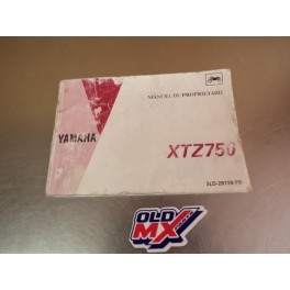 Manuel du propri&eacute;taire Yamaha 750 XTZ