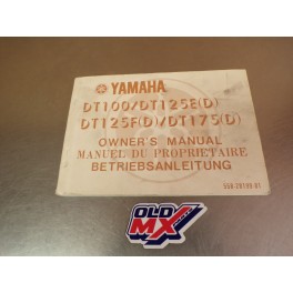 Manuel du propri&eacute;taire Yamaha 100/125/175 DT / 125 DTF