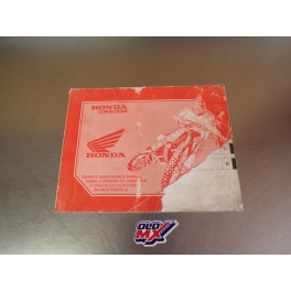 Manuel d&rsquo;entretien du conducteur Honda CR500R 1990 d&rsquo;origine