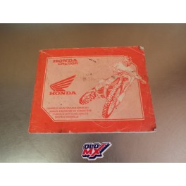 Manuel d&rsquo;entretien du conducteur Honda CR250R d&rsquo;origine