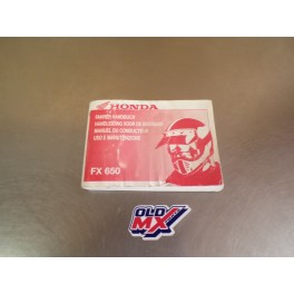 Manuel du conducteur Honda FX650 Vigor 1999-2000 d&rsquo;origine