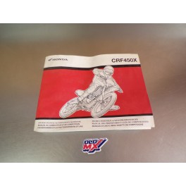 Manuel du propri&eacute;taire Honda HM CRF450X