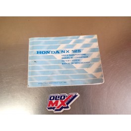 Manuel du conducteur Honda 125 NX